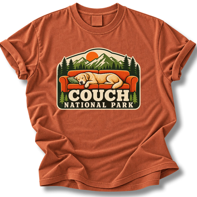 Couch National Park Dog Shirt | Funny Golden Retriever Tee