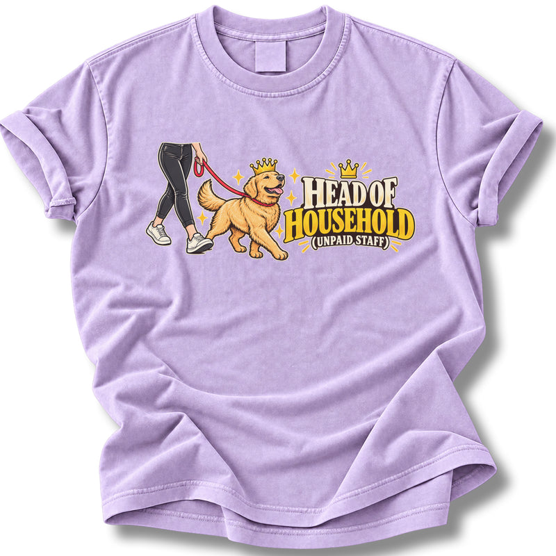 Head Of Household Unpaid Staff Dog Shirt | Funny Dog Owner Tee