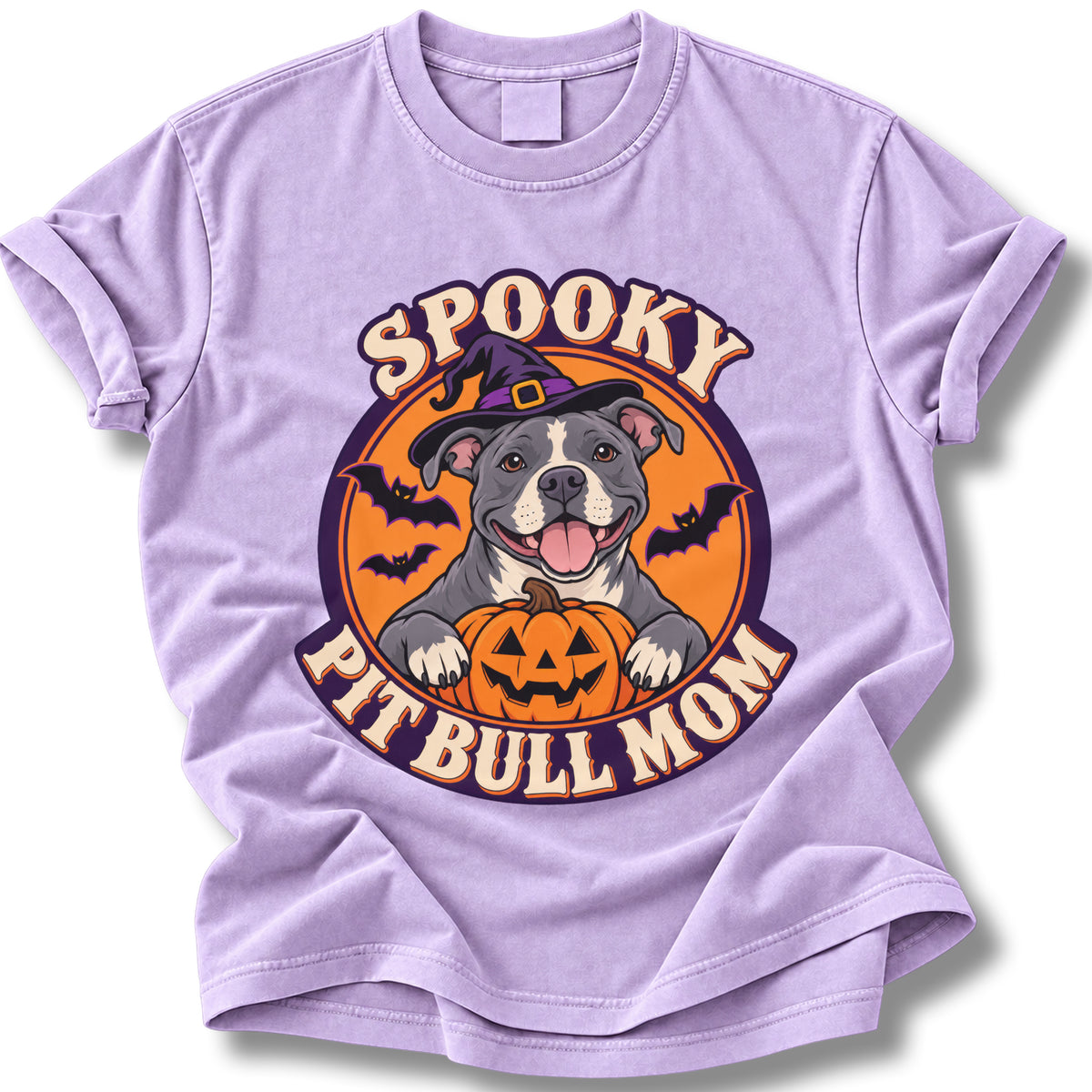 Spooky Pit Bull Mom Halloween Shirt | Cute Dog Mom Tee