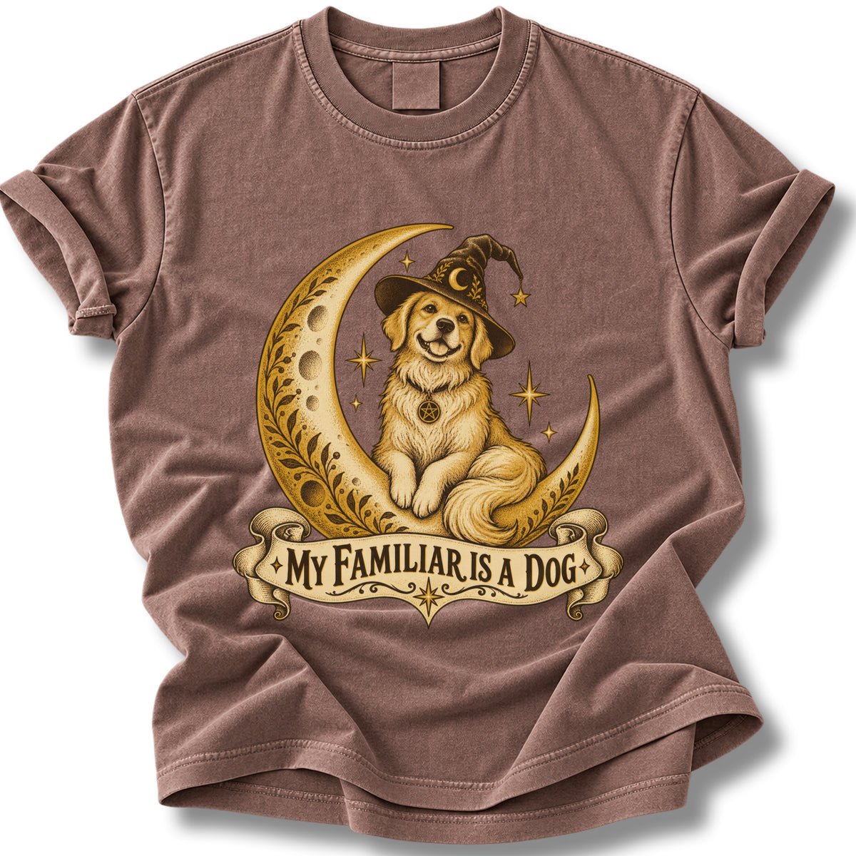 My Familiar Is a Dog Halloween Shirt | Cute Witch Dog Tee