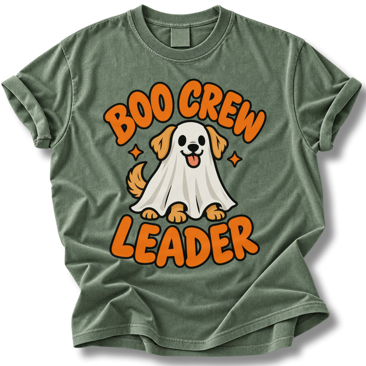 Boo Crew Leader Halloween Shirt | Cute Ghost Dog Tee
