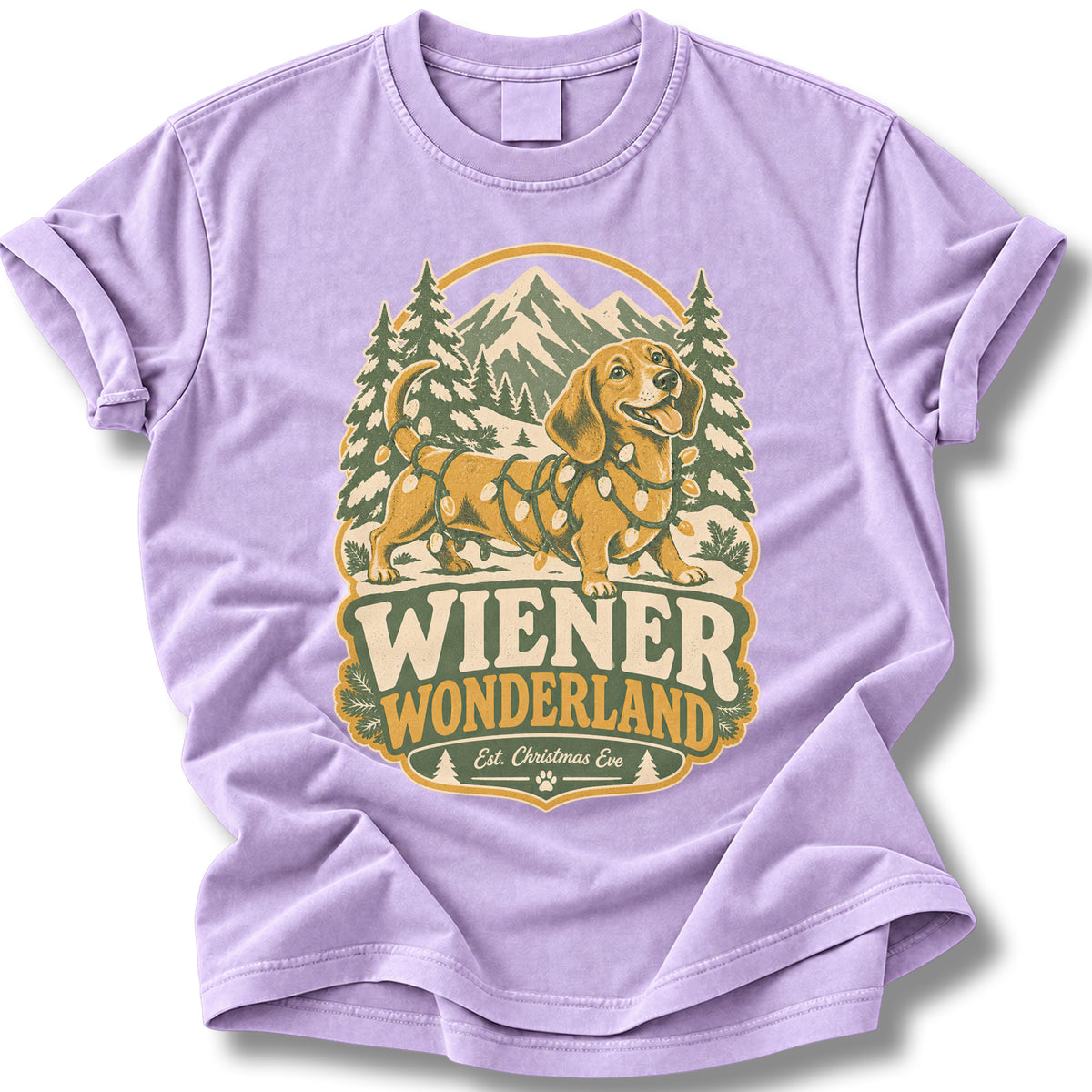Dachshund Christmas Comfort Colors Shirt – Wiener Wonderland Dog Mom Gift