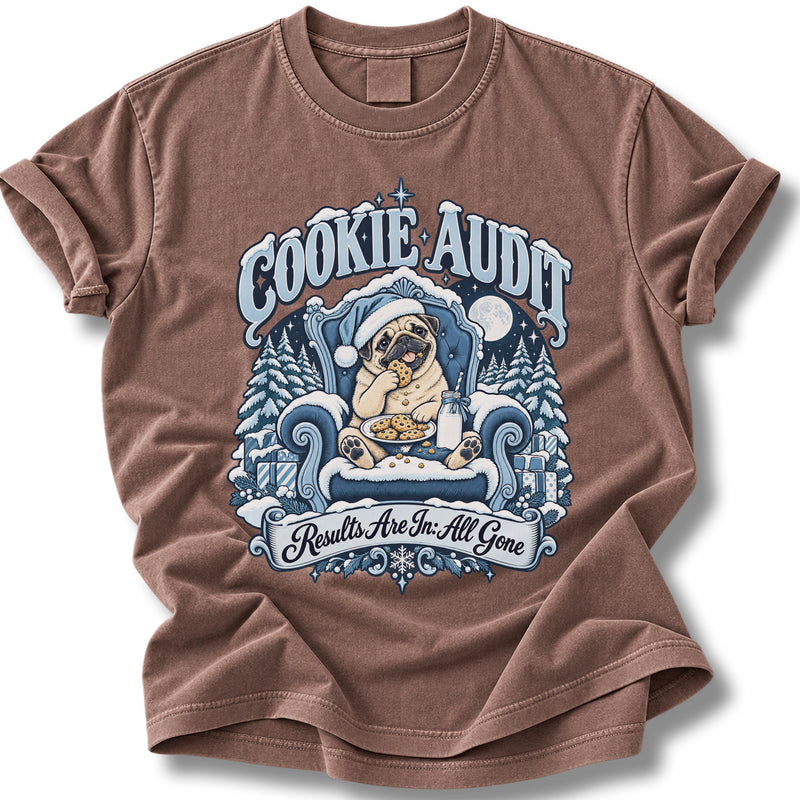Pug Christmas Comfort Colors Shirt – Cookie Audit Funny Dog Lover Gift