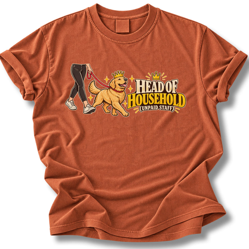 Head Of Household Unpaid Staff Dog Shirt | Funny Dog Owner Tee