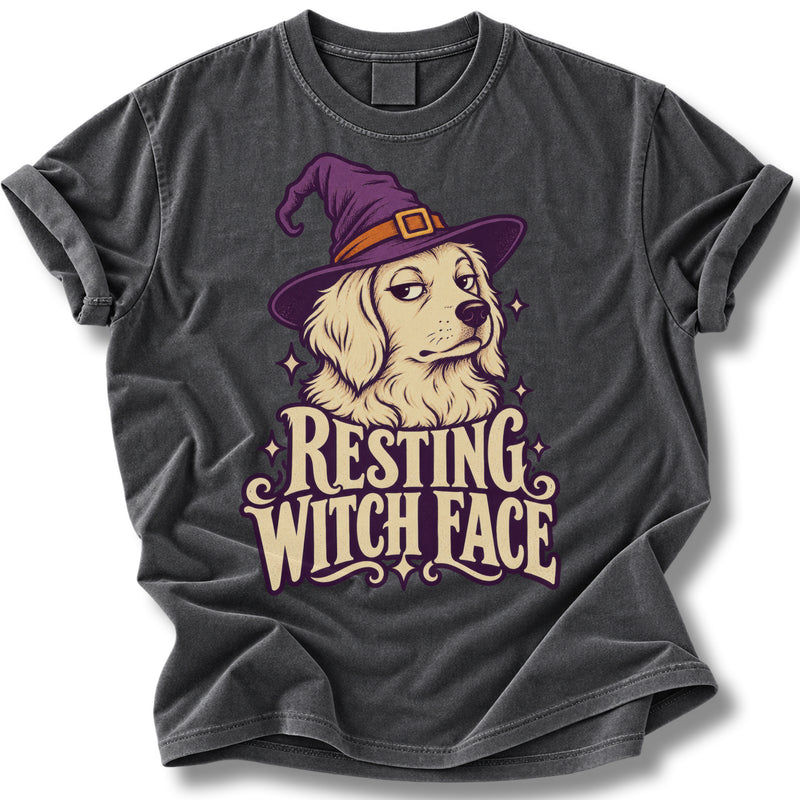 Resting Witch Face Halloween Shirt | Funny Witch Dog Tee