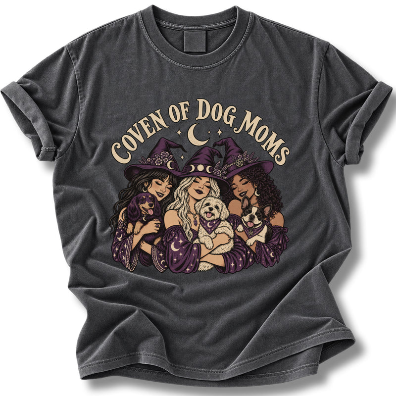 Coven of Dog Moms Halloween Shirt | Witchy Dog Mom Friendship Tee