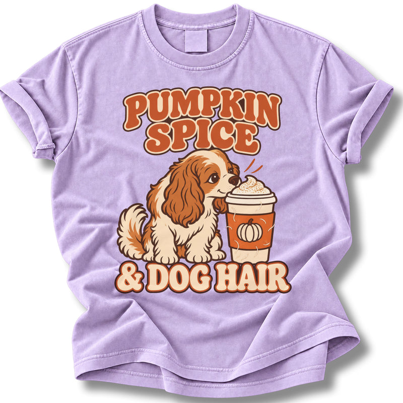 Pumpkin Spice & Dog Hair Halloween Shirt | Spaniel Dog Mom Latte Tee