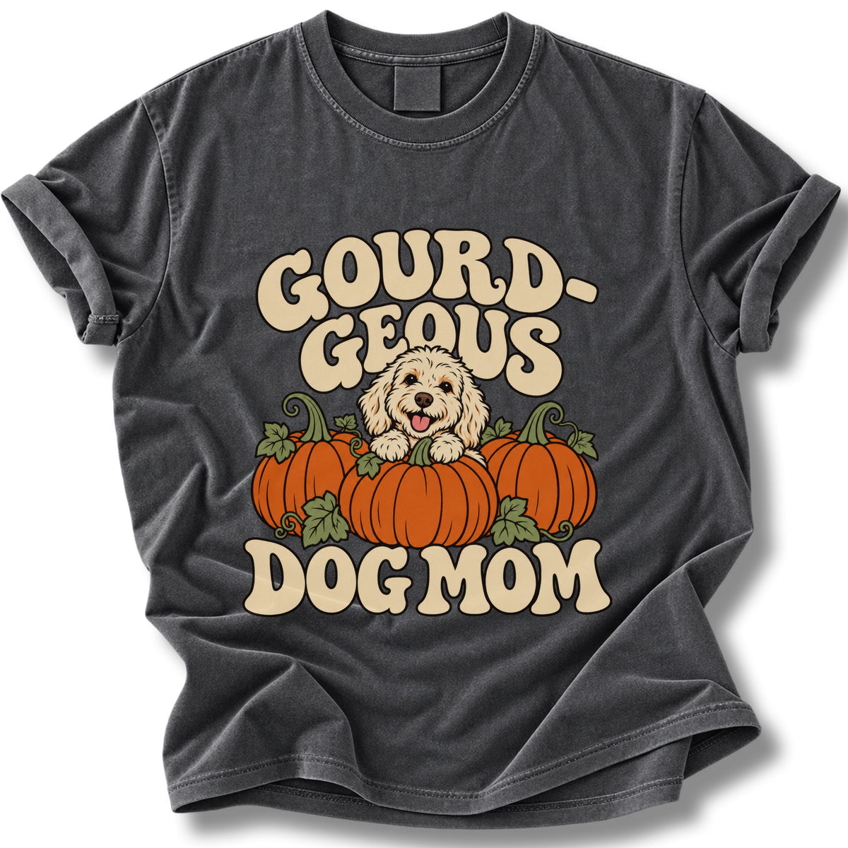 Gourd-geous Dog Mom Halloween Shirt | Pumpkin Doodle Dog Lover Tee