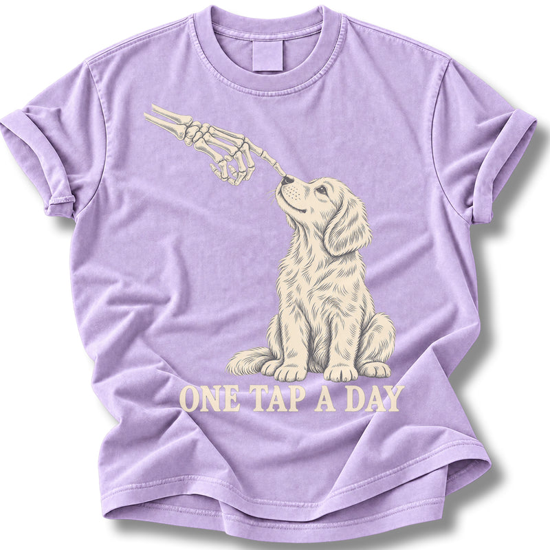 One Tap a Day Halloween Shirt | Seated Golden Retriever Boop Tee