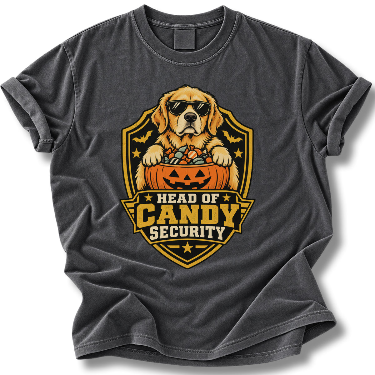 Head of Candy Security Halloween Shirt | Golden Dog Guard Tee