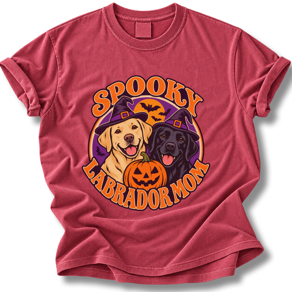 Spooky Labrador Mom Halloween Shirt | Black and Yellow Lab Witch Tee