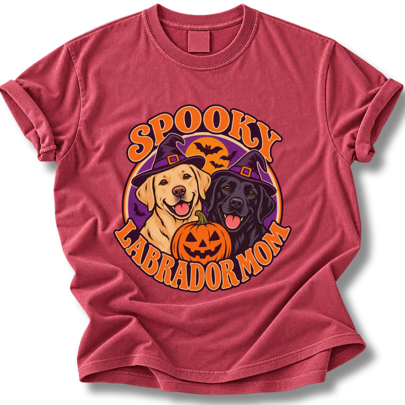 Spooky Labrador Mom Halloween Shirt | Black and Yellow Lab Witch Tee