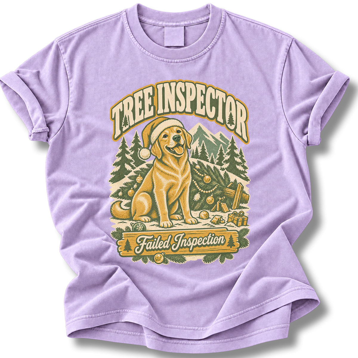 Golden Retriever Christmas Comfort Colors Shirt – Tree Inspector Funny Dog Mom Gift