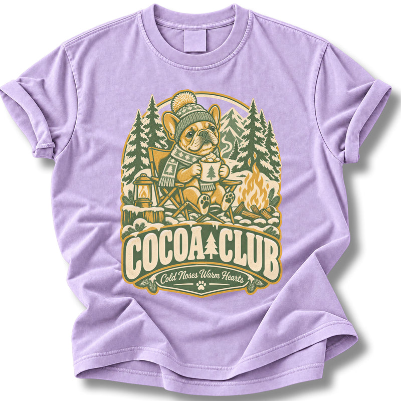 French Bulldog Christmas Comfort Colors Shirt – Cocoa Club Dog Mom Gift