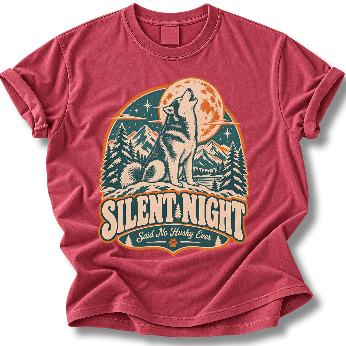 Husky Christmas Comfort Colors Shirt – Silent Night Funny Dog Lover Gift