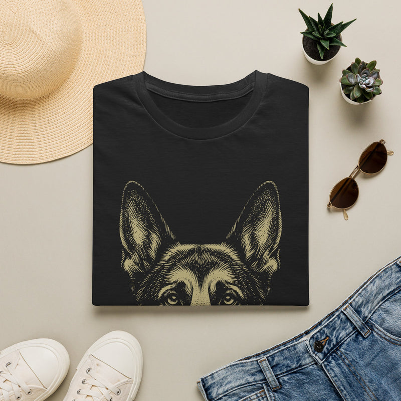 German Shepherd Graphic Tee — Vintage Dog Face T-Shirt for Pet Lovers